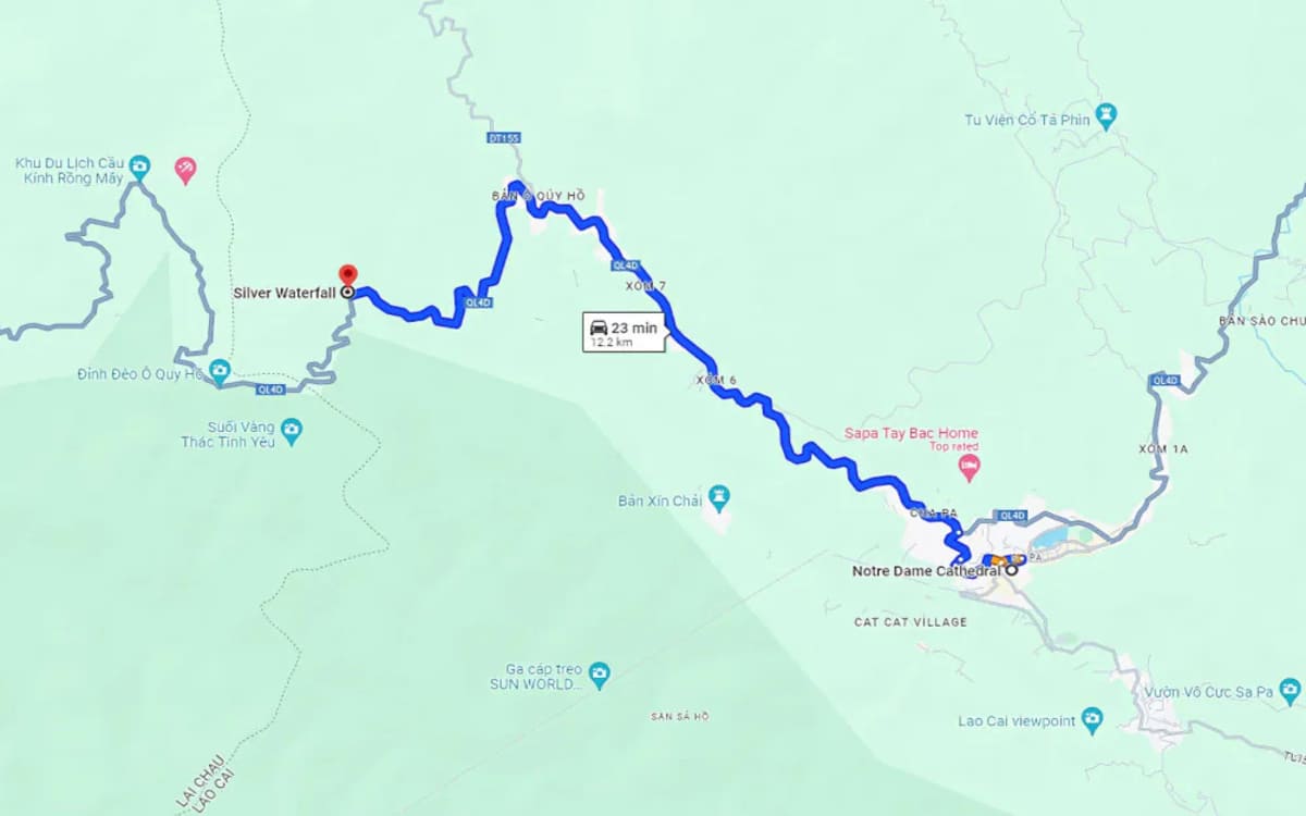 Hướng dẫn chi tiết đường đi Thác Bạc Sapa